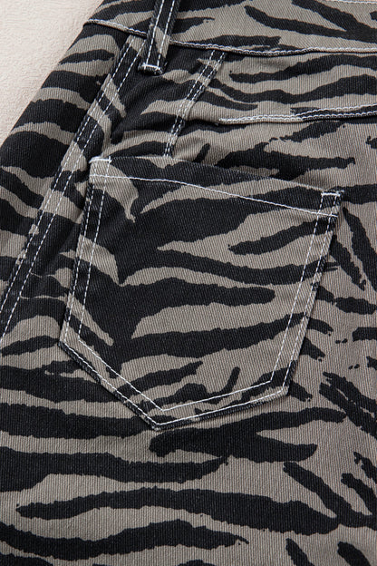 Threaded Pear Hunter Printed Wide Leg Jeans