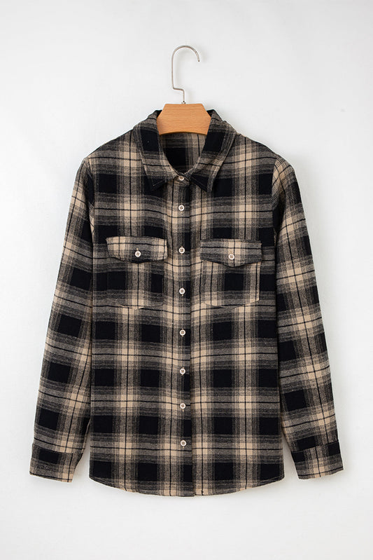 Threaded Pear Meredith Double Flap Brushed Shacket