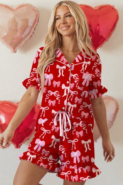 Threaded Pear Amayah Ruffled Short Sleeve Shirt