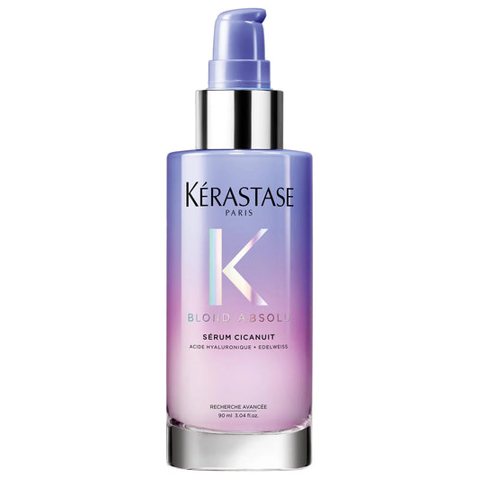 KŽrastase Blond Absolu Overnight Hair Serum: Repair Lightened & Damaged Hair with Hyaluronic Acid & Edelweiss Flower - Hydrating, Smoothing, Split End Treatment