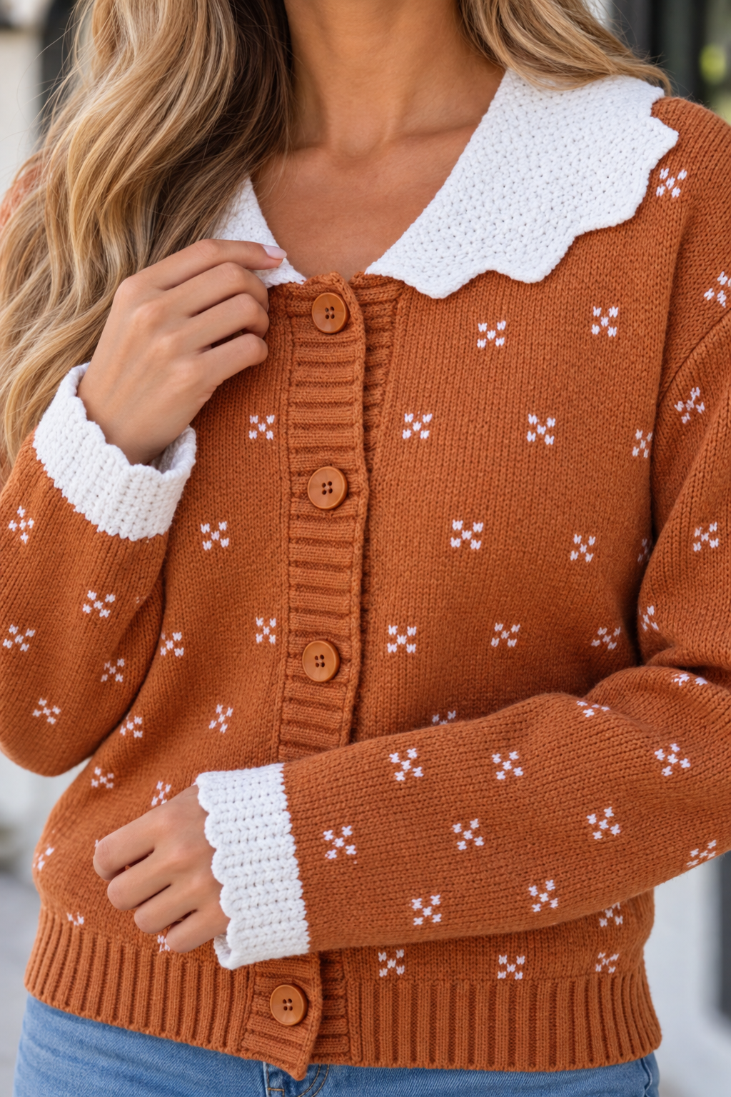 Threaded Pear Elena Long Sleeve Knitwear Cardigan