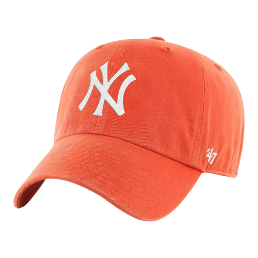 47 Brand Clean Up New York Yankees Strapback Hat — Grapefruit Adjustable Cap