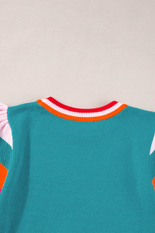 Threaded Pear Sophia Flutter Sleeves Knitted Sweater