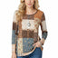 Brown Multicolor Mixed Print