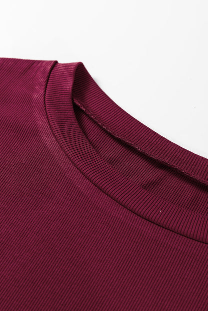 Threaded Pear Bellamy Ribbed Body Patchwork Long Sleeve Top