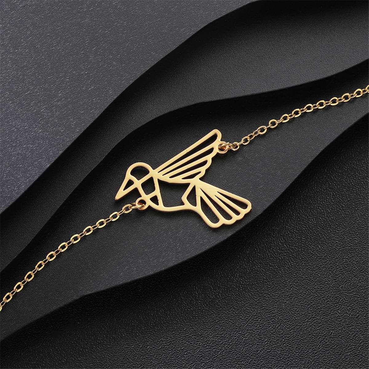 Goldtone Open Bird Charm Bracelet