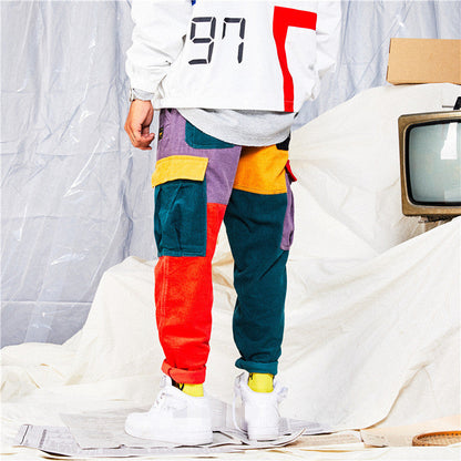 Wholesale Fashion Casual Corduroy Stitching Multi-Craft Jeans