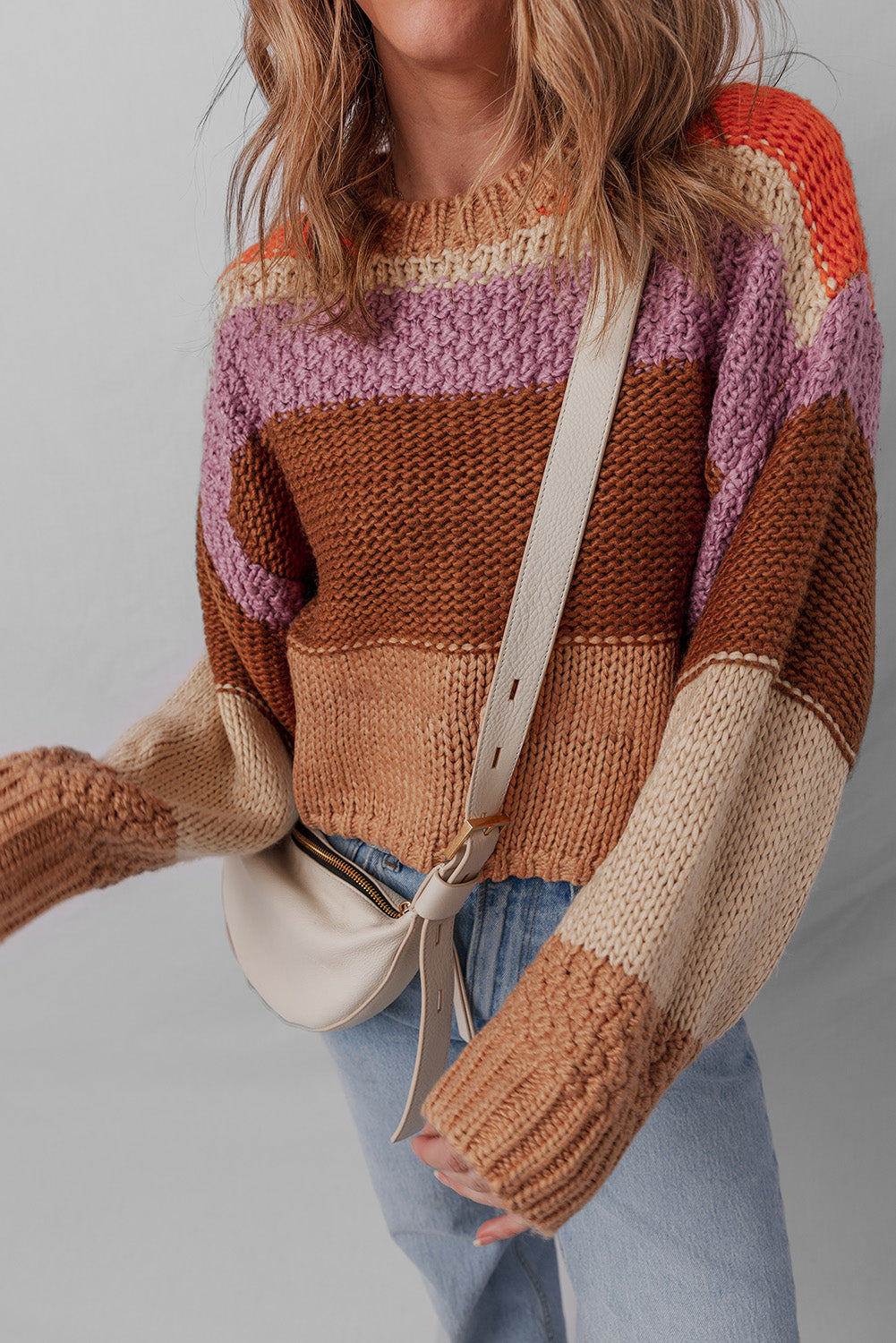 Threaded Pear Lydia Cropped Knitted Sweater