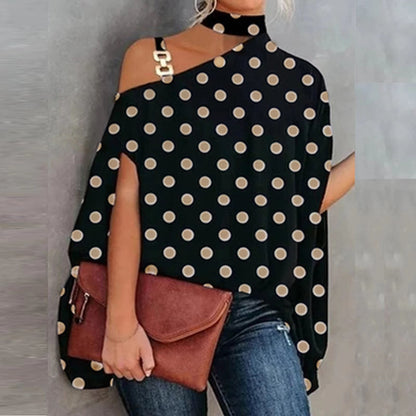 Women’s V-Neck Printed Off-Shoulder Vest Top