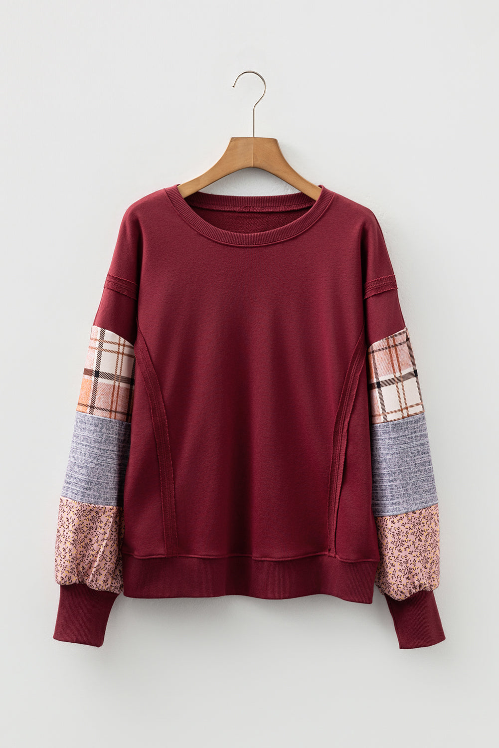 Threaded Pear Hollihanna Sleeve Raw Seam Sweatshirt