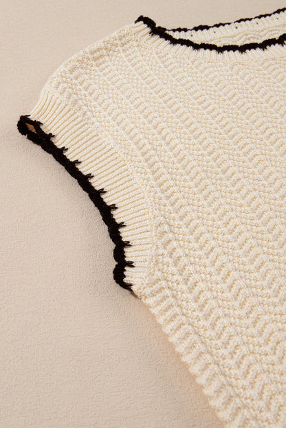 Threaded Pear Sophia Knit Short Sleeve Sweater