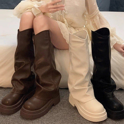 Women’s Platform Dress Boots – British Style Autumn/Winter
