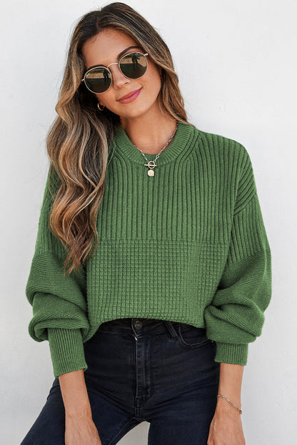 Threaded Pear Julietta Mixed Textured Knitted Sweater