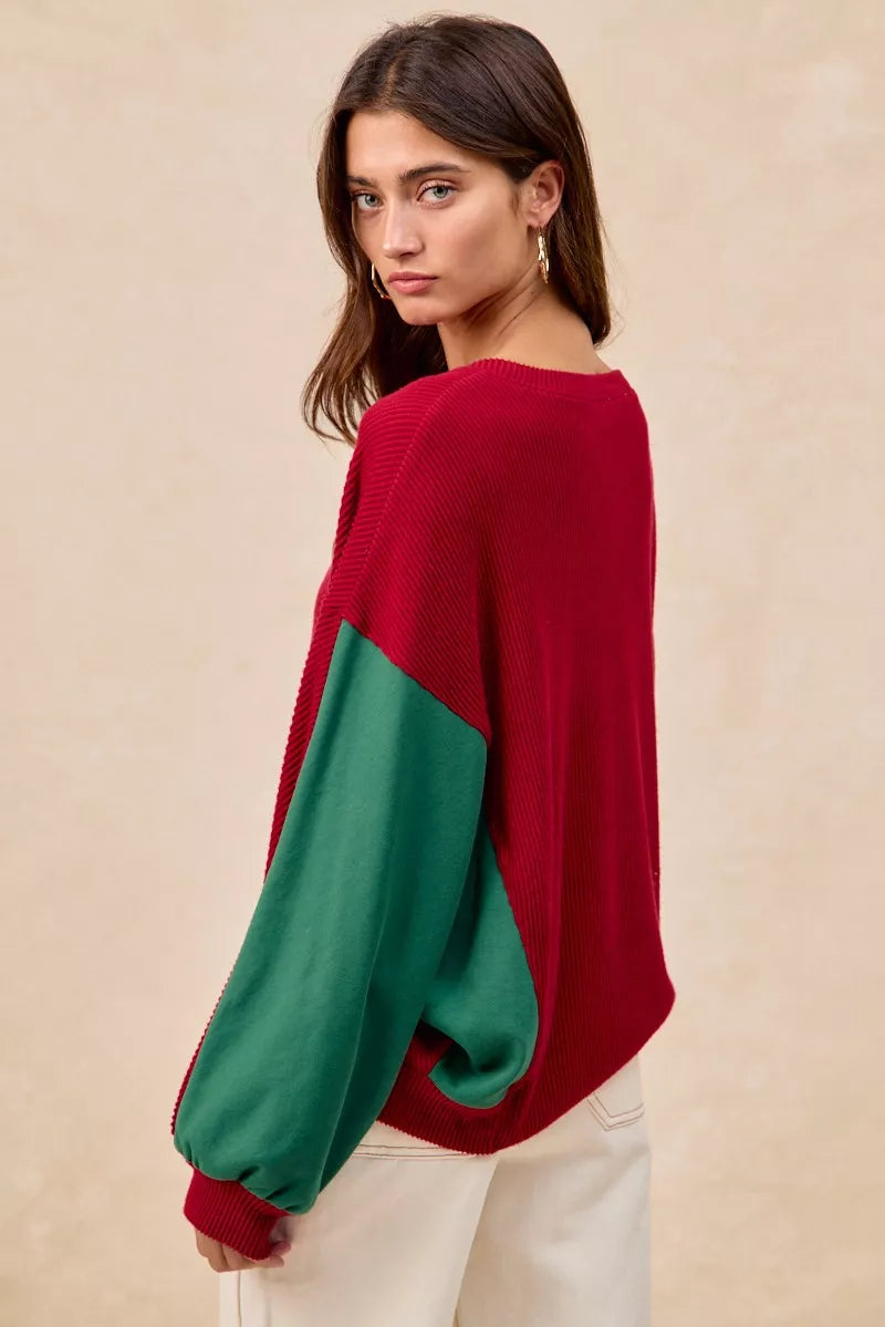BiBi Christmas Theme Tree Embroidered Sweater