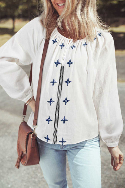 Threaded Pear Emavie Long Sleeve Blouse Long Sleeve Top
