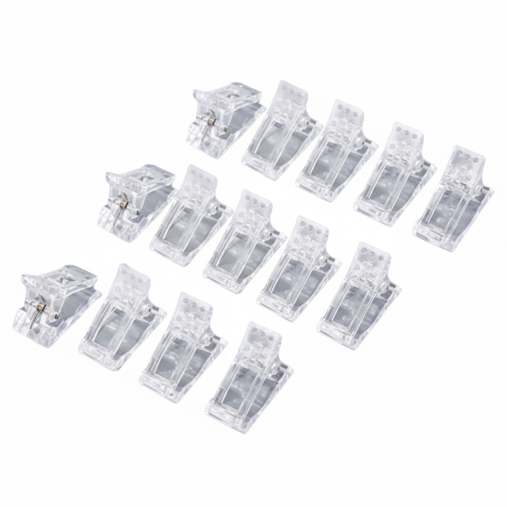 Prime Goods 10 PCS Nail Tips Clip Quick Building Poly Builder Gel DIY Extension Clamp Clips - Clear