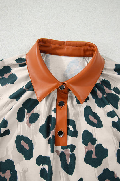 Threaded Pear Madelynn Collared Short Sleeve Blouse