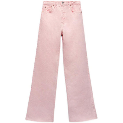 Women's High-waist All-match Straight-leg Mopping Jeans