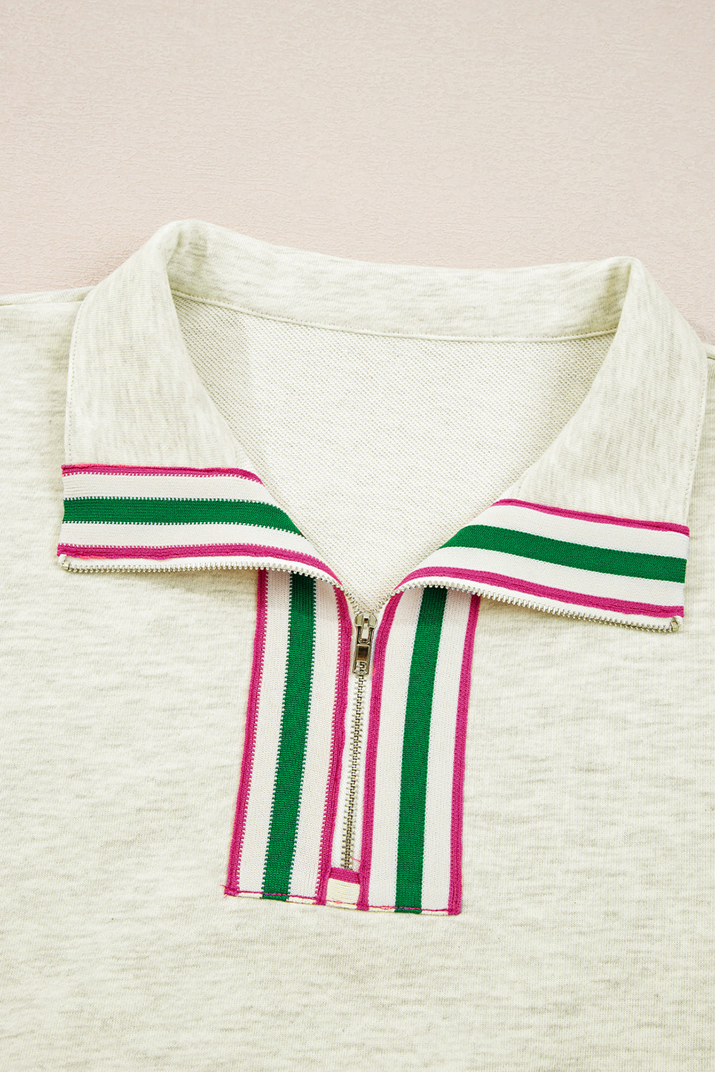 Threaded Pear Felitina Patchwork Zip Collar Pullover