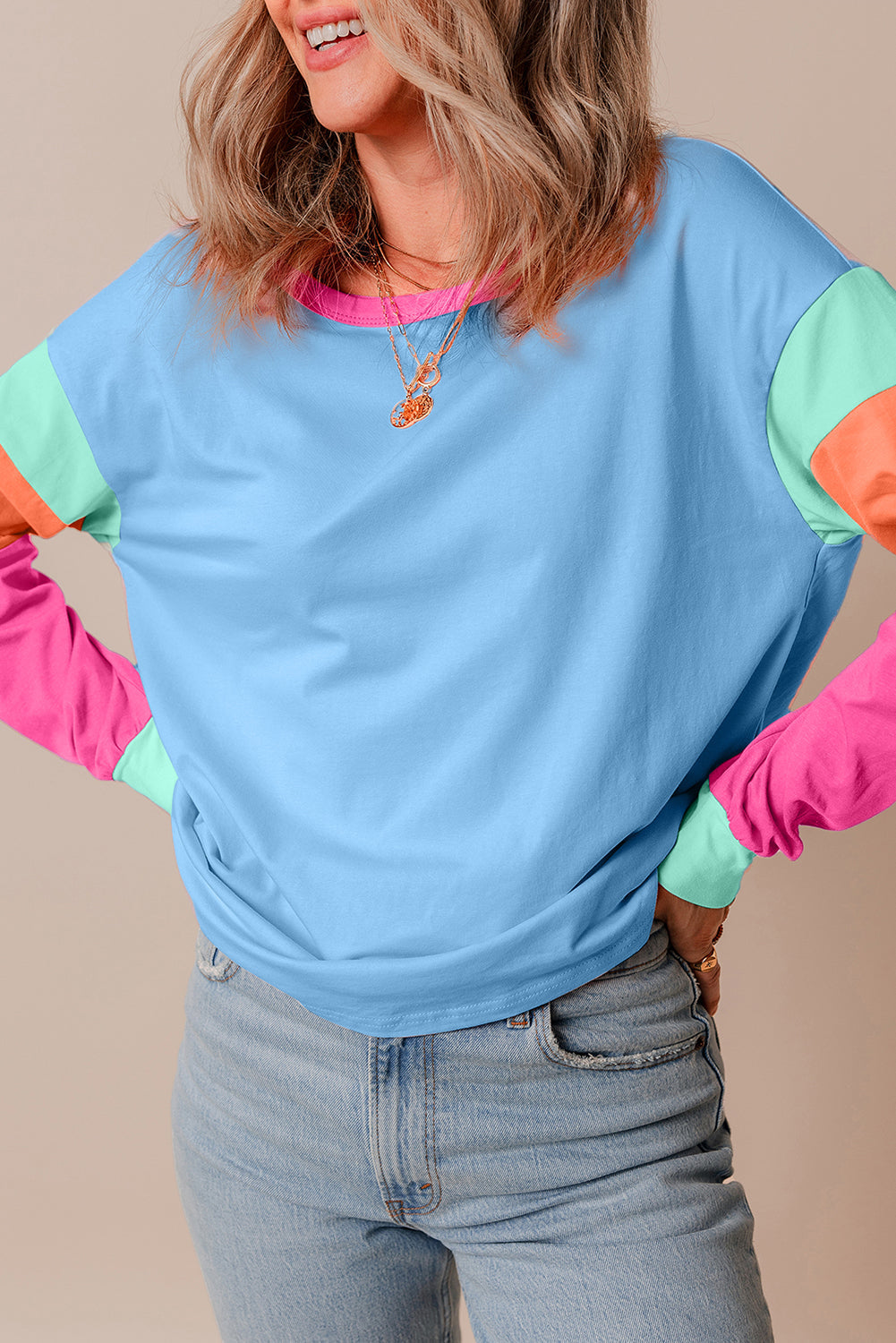 Threaded Pear Denver Sleeve Loose top Long Sleeve Top