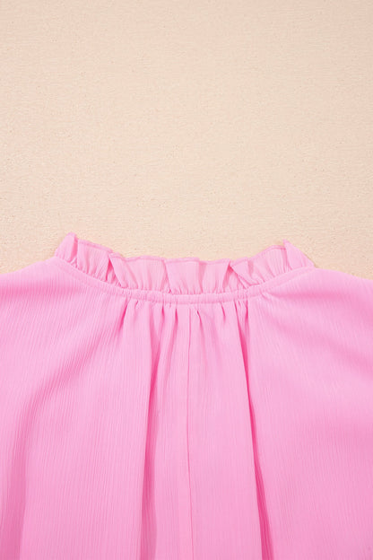 Threaded Pear Milena Ruffle Short Sleeve Plus Blouse