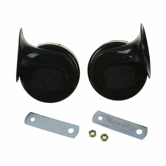 Prime Goods 2PC 12V 300DB Super Loud Train Air Horn Waterproof Motorcycle Car Truck SUV Boat - Black