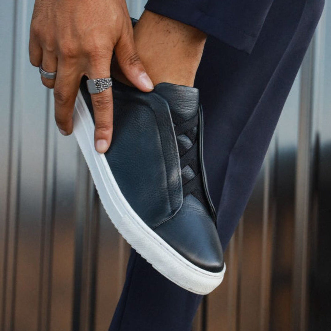 Navy Grainy-