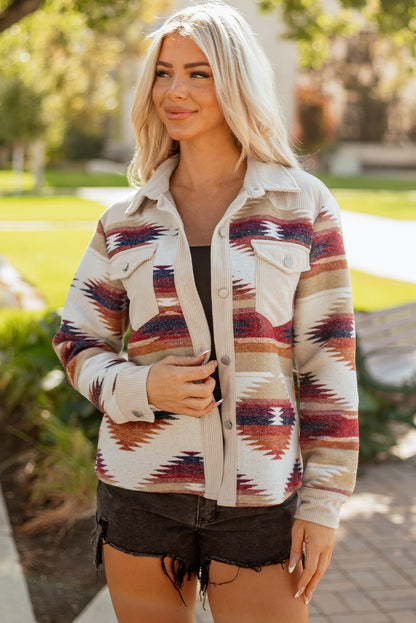 Threaded Pear Emily Flap Raw Hem Shacket