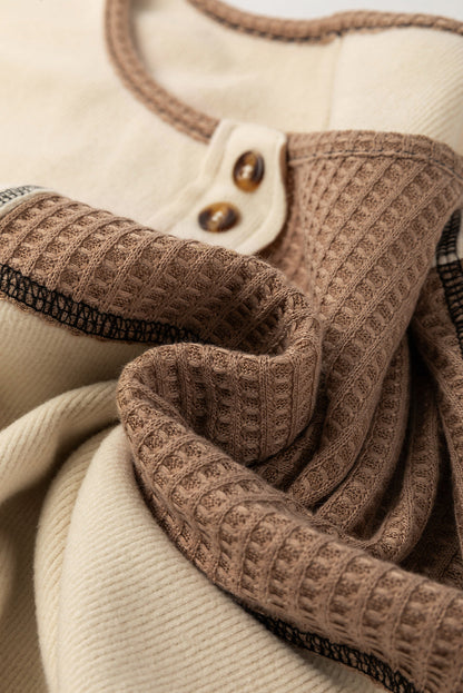 Threaded Pear Jaliyah Knit Stitch Detail Long Sleeve Top