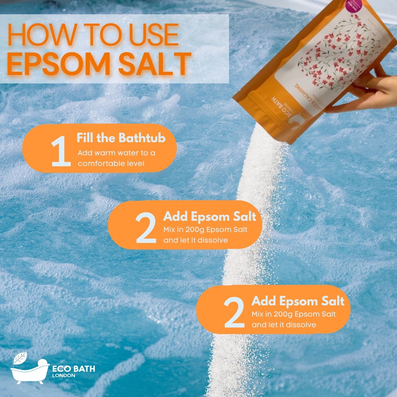 Eco Bath Balance and Calming Epsom Salt Bath Soak - Pouch | 500g & 1000g - Eco Bath London