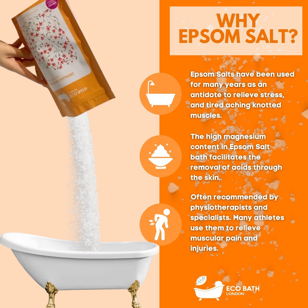 Eco Bath Balance and Calming Epsom Salt Bath Soak - Pouch | 500g & 1000g - Eco Bath London