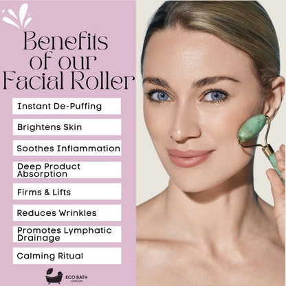 Eco Bath Jade Face Roller Ridged End - Eco Bath London