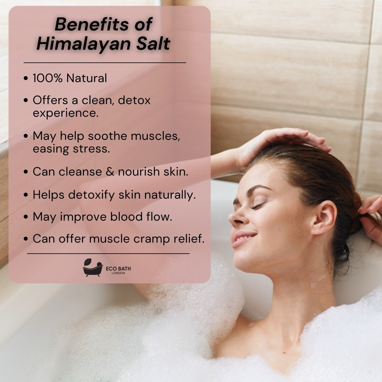 Eco Bath London Lavender Himalayan Bath Salt 10.5 oz (300 g) - Pink Himalayan Bath Salt Infused with Lavender for Ultimate Relaxation and Skin Hydration & Softening by Eco Bath London