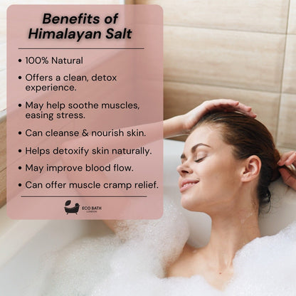 Eco Bath London Lavender Himalayan Bath Salt 10.5 oz (300 g) - Pink Himalayan Bath Salt Infused with Lavender for Ultimate Relaxation and Skin Hydration & Softening by Eco Bath London