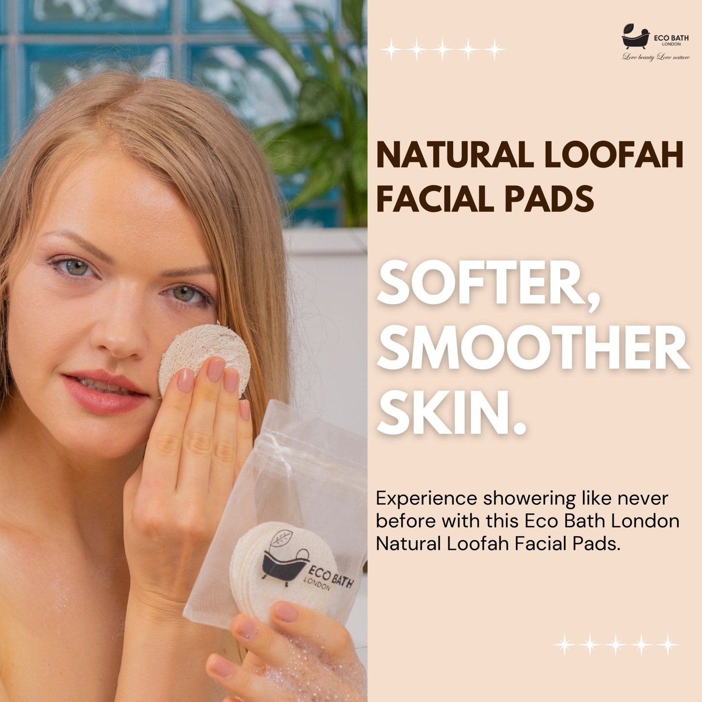 Eco Bath Natural Loofah Facial Discs (6x1) - Eco Bath London