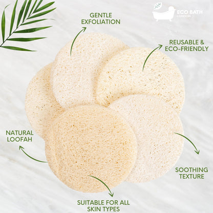 Eco Bath Natural Loofah Facial Discs (6x1) - Eco Bath London