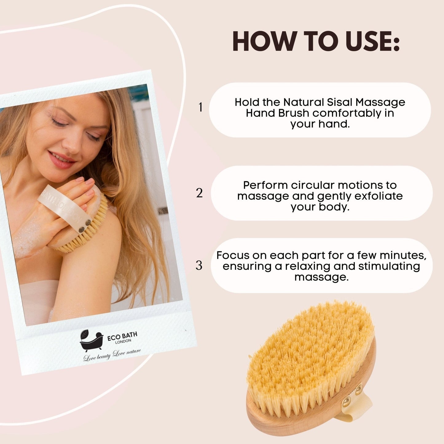 Eco Bath Natural Sisal Massage Hand Brush - Eco Bath London