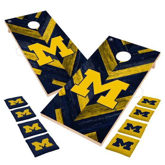 Michigan Wolverines 2x4 Solid Wood Cornhole Game