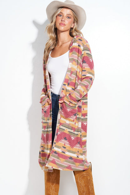 Aztec Hooded Cardigan Made in America