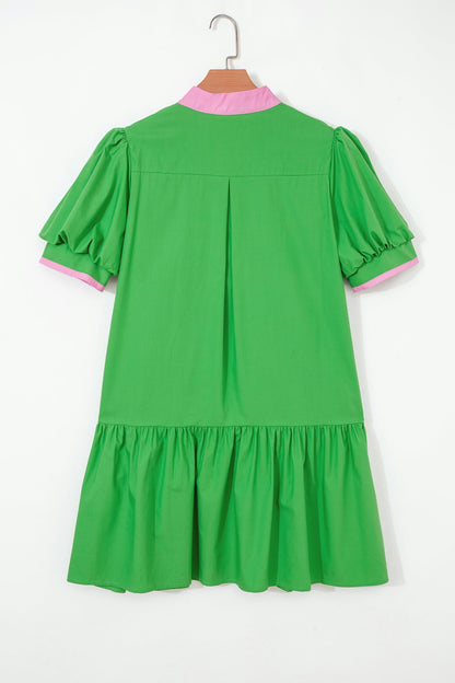 Threaded Pear Ainara Ruffle Hem Mini Dress