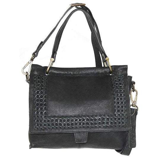 Alexis Leather Satchel in Black