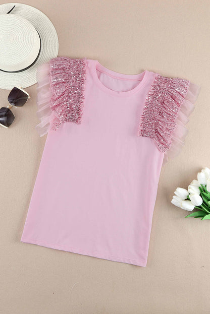Threaded Pear Theresa Mesh Sleeves Top
