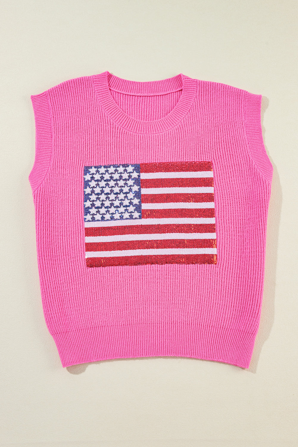 Threaded Pear Grace american Flag Knitted Vest