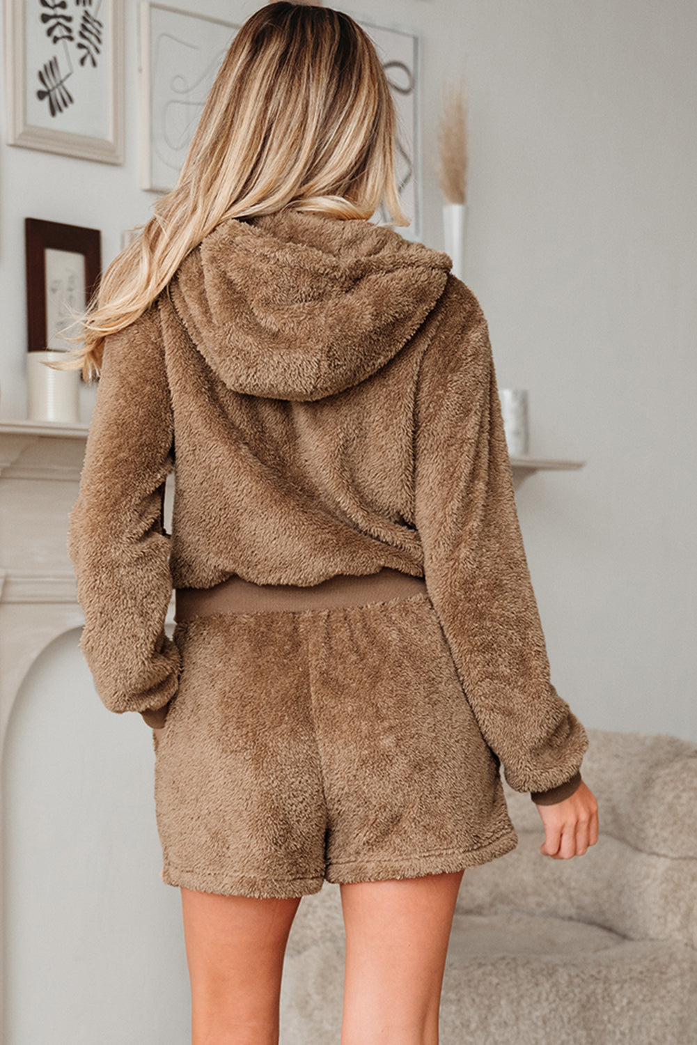 Threaded Pear Verahara Up Hoodie Drawstring Shorts