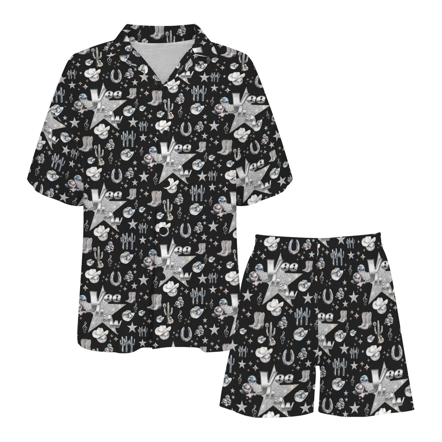 Baha Ranch Rhinestone Cowgirl Pajama Set Made in America