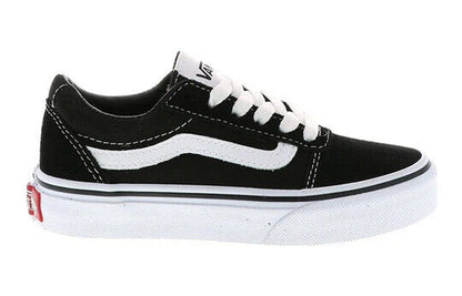 Vans Ward Kids' Sneakers — Black/White Canvas Low-Top