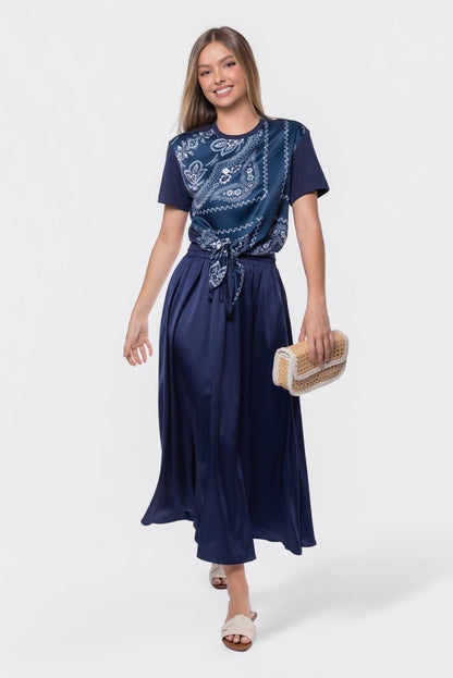 Edie Top (Navy/Navy Pattern)