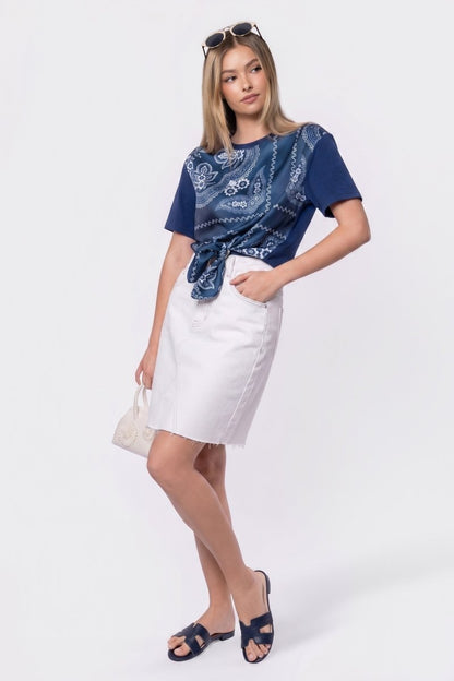 Edie Top (Navy/Navy Pattern)
