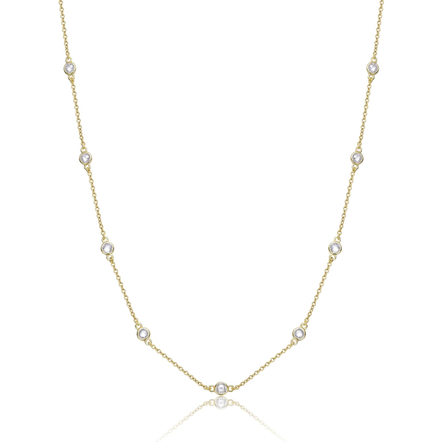 Circular Linked Accents Long Chain Necklace