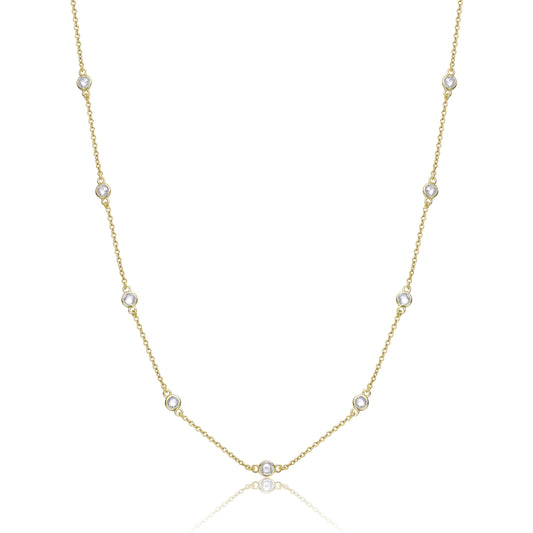 Circular Linked Accents Long Chain Necklace